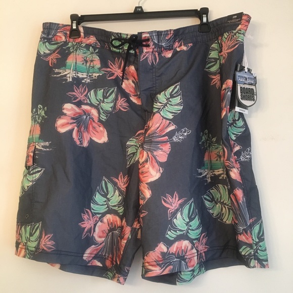 Big and Tall Tropical Swim Trunks -  2XB - Picture 1 of 8